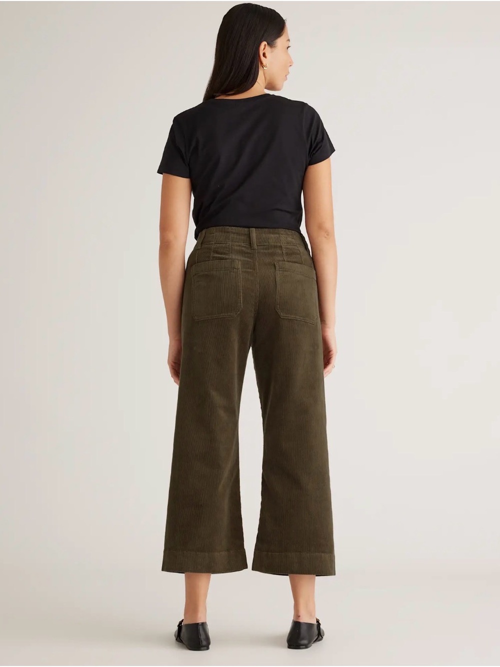 Quince Wide-Leg Corduroy Jeans in Olive Drab